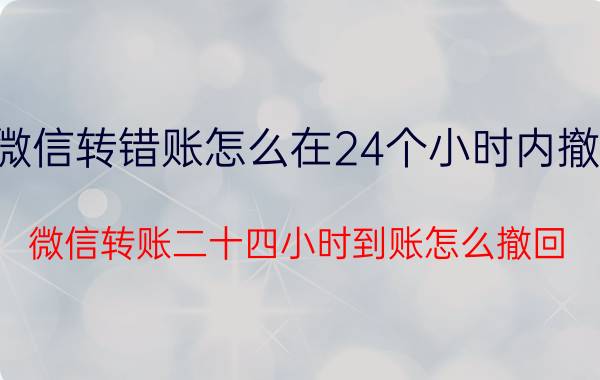 微信转错账怎么在24个小时内撤回 微信转账二十四小时到账怎么撤回？